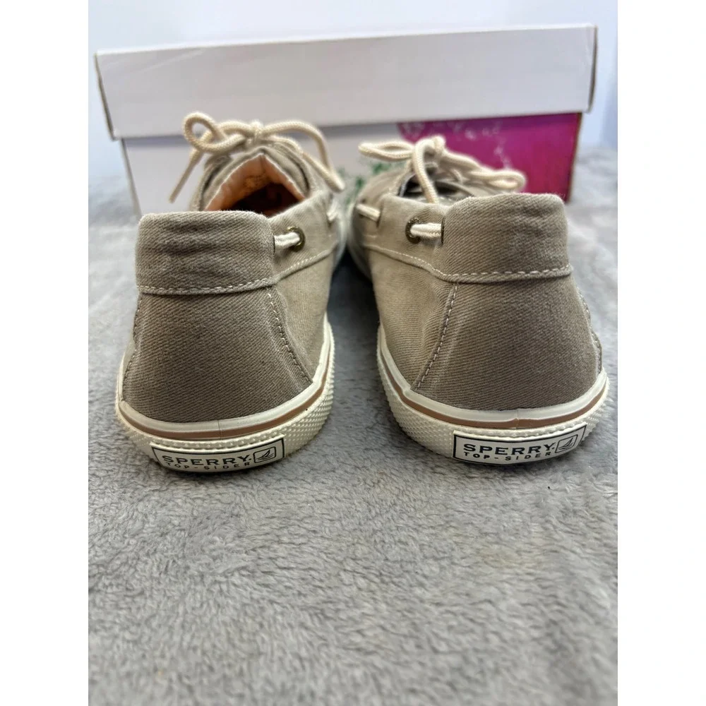 Sperry‎ Top-Sider Halyard Tan Canvas Boat Shoes Mens 5M YB42938A